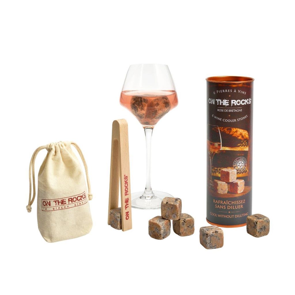 Coffret 6 pierres à vin en granit rose de bretagne - Visuel 0